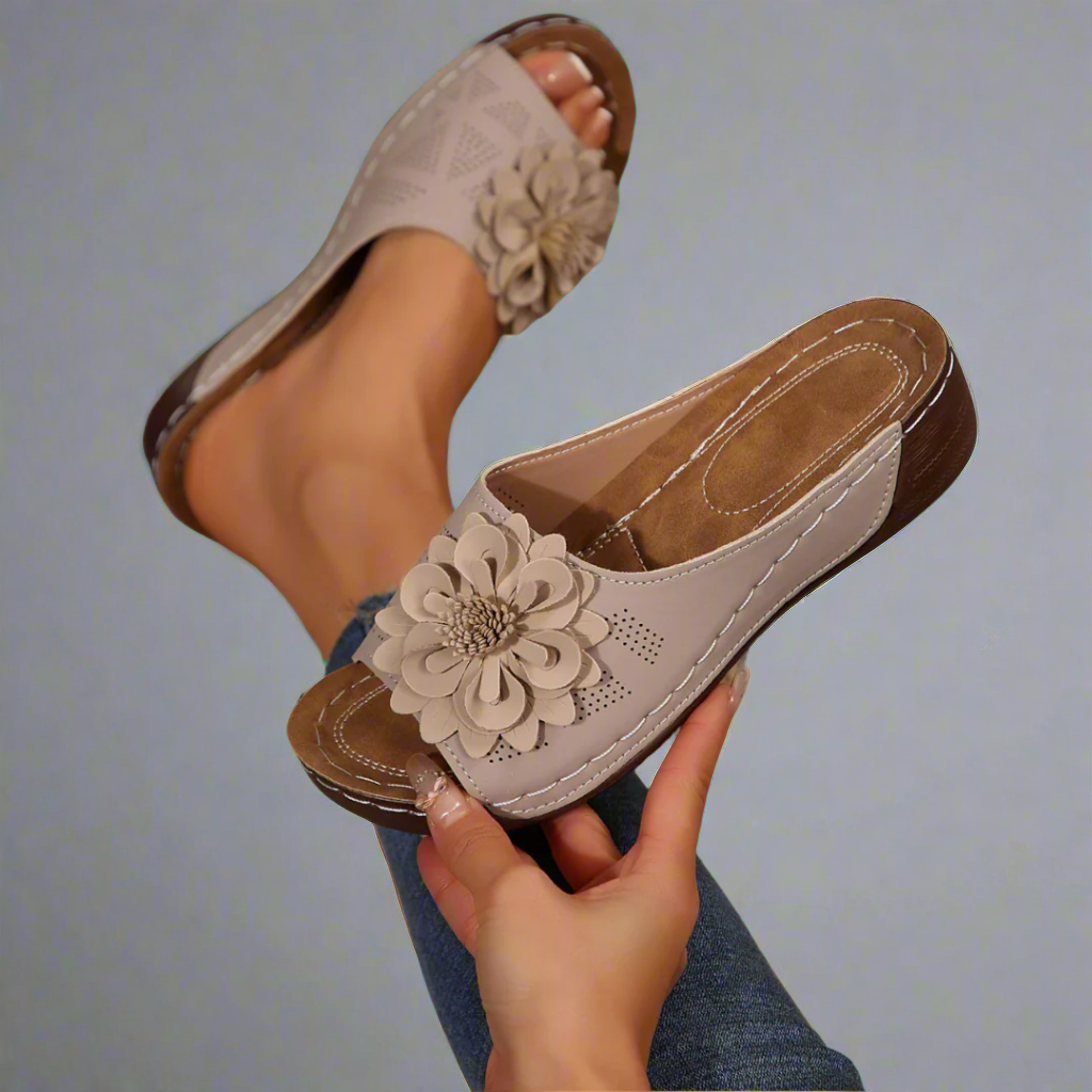 Femme™ | Elegant Orthopaedic Sandals with Floral Design