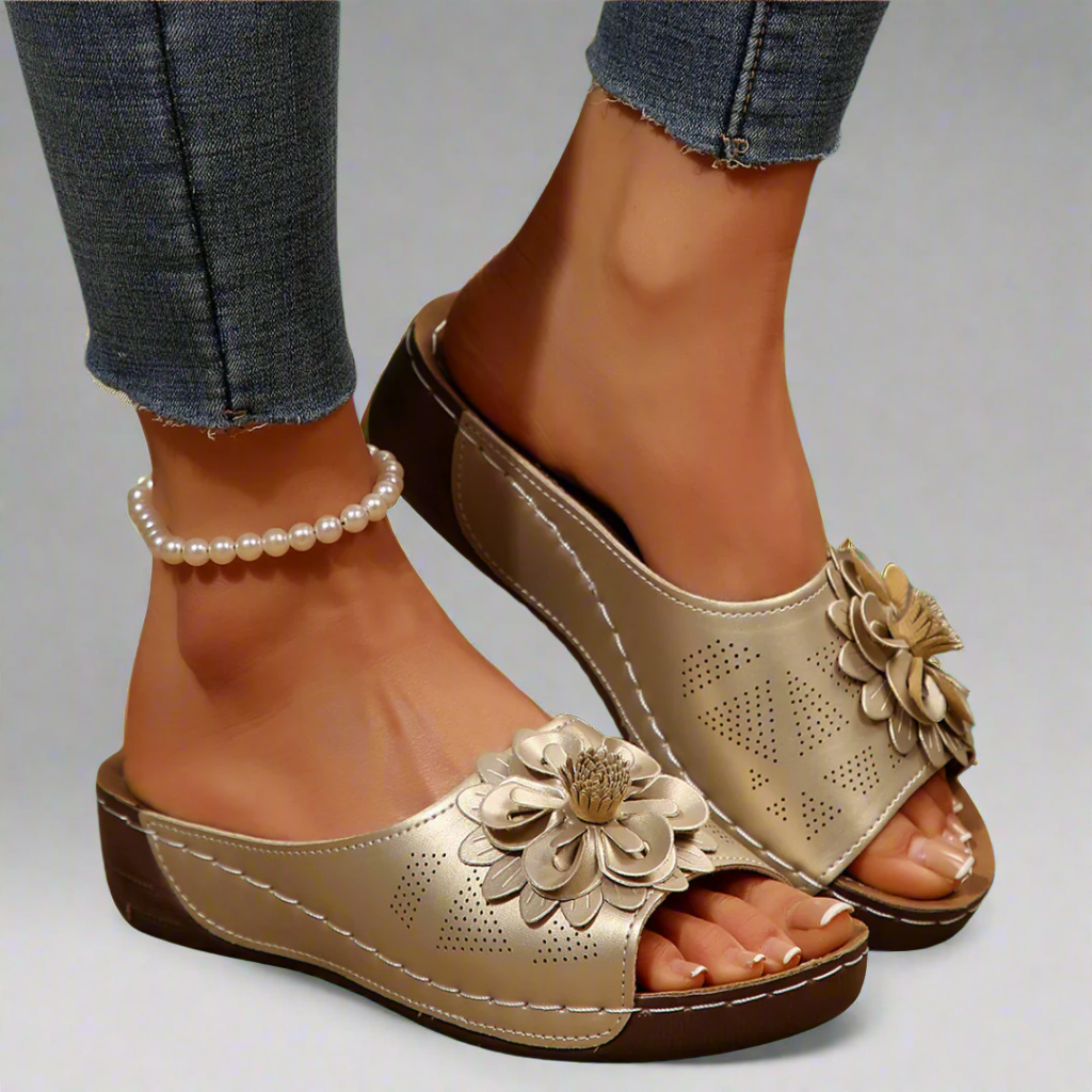 Femme™ | Elegant Orthopaedic Sandals with Floral Design