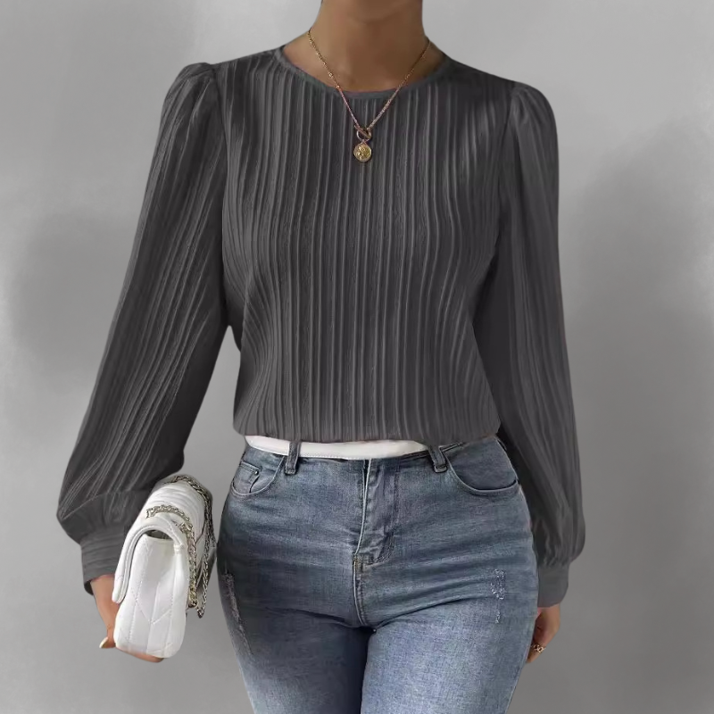 Femme™ | Pleated Long-Sleeve Blouse