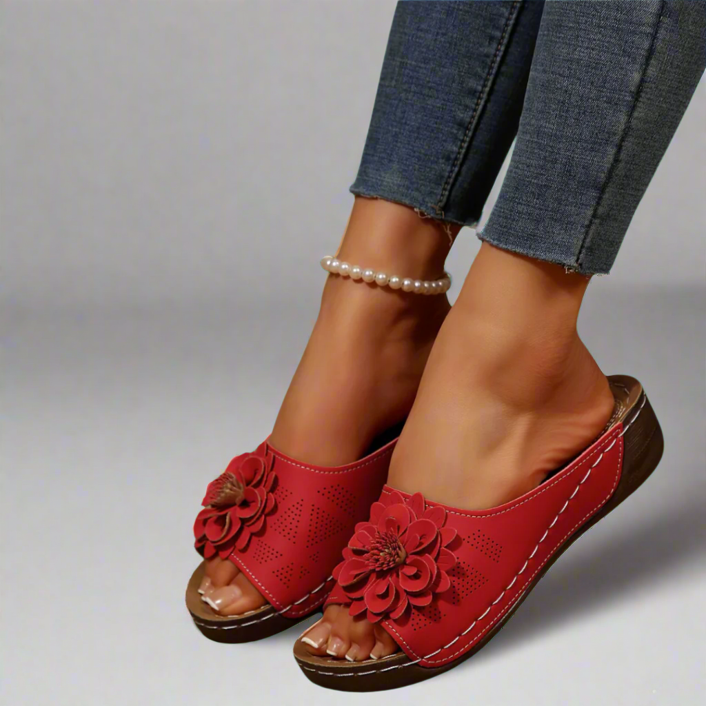 Femme™ | Elegant Orthopaedic Sandals with Floral Design