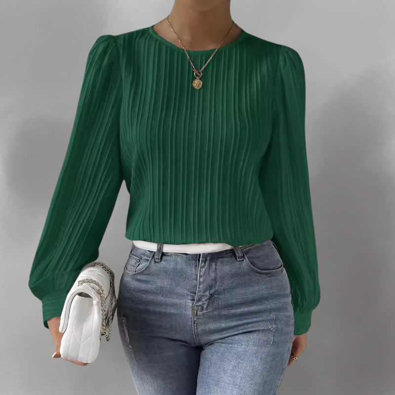 Femme™ | Pleated Long-Sleeve Blouse