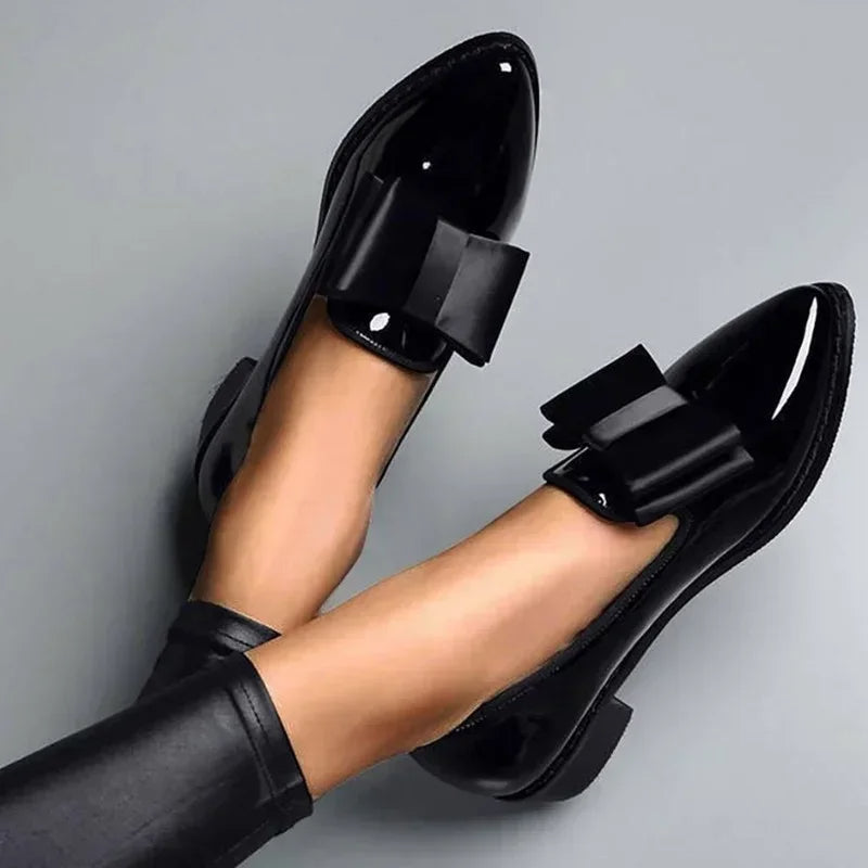 Femme™ | Versailles Patent Leather Bow Flats