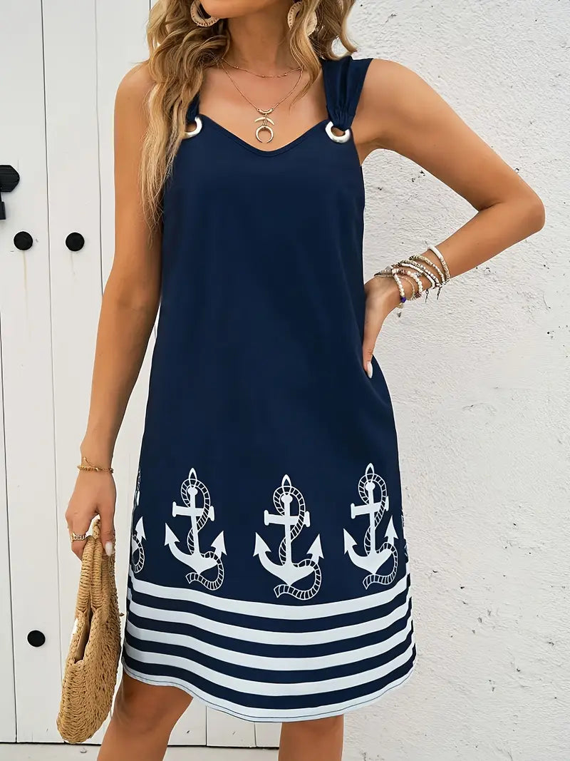 Femme™ | Nautical Ring Strap Dress