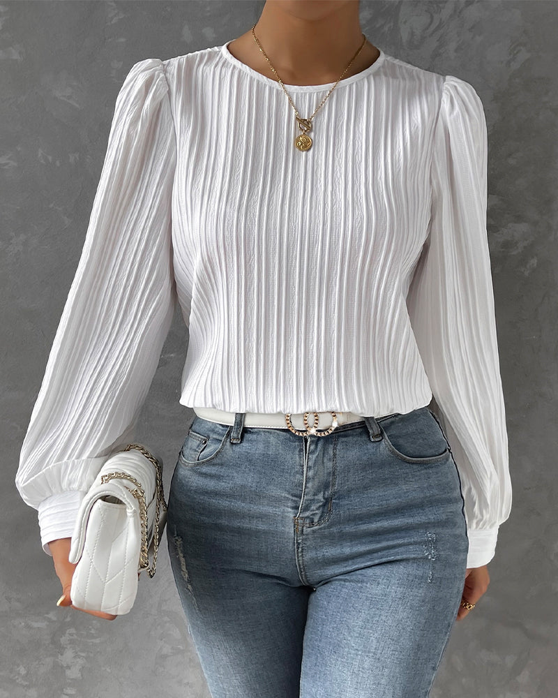 Femme™ | Textured Long Sleeve Blouse