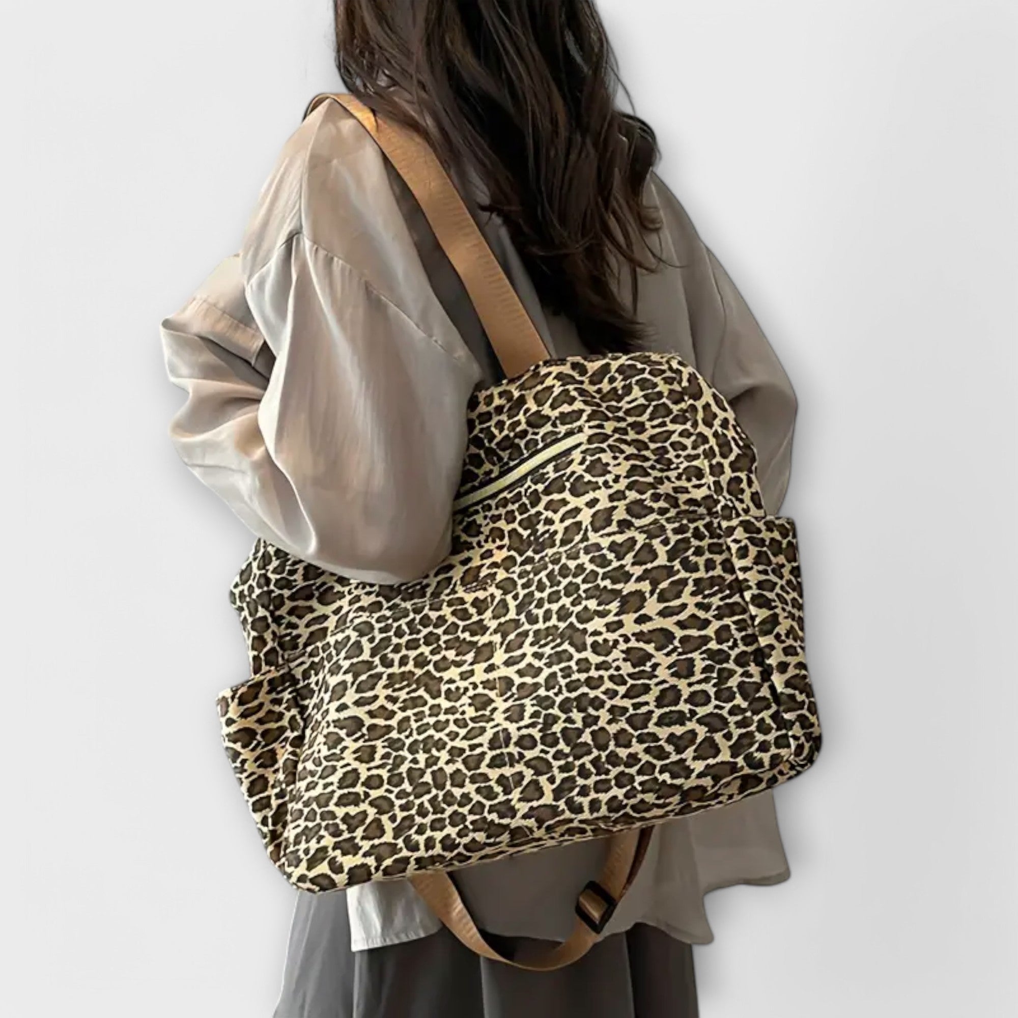 Femme™ | Leopard Print Canvas Crossbody Bag