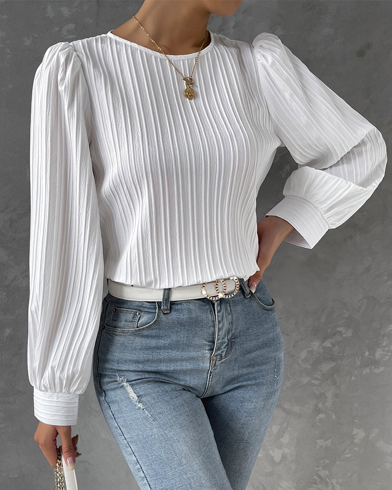 Femme™ | Textured Long Sleeve Blouse