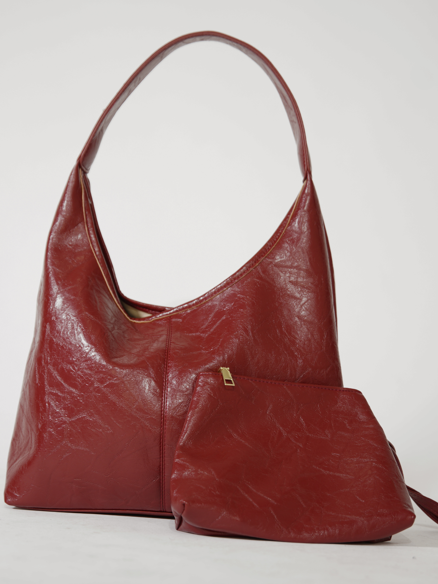Femme™ | Crimson Luxe Leather Satchel