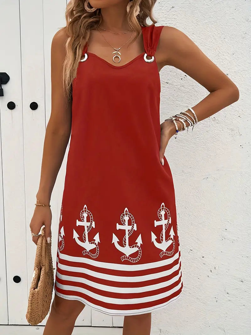 Femme™ | Nautical Ring Strap Dress