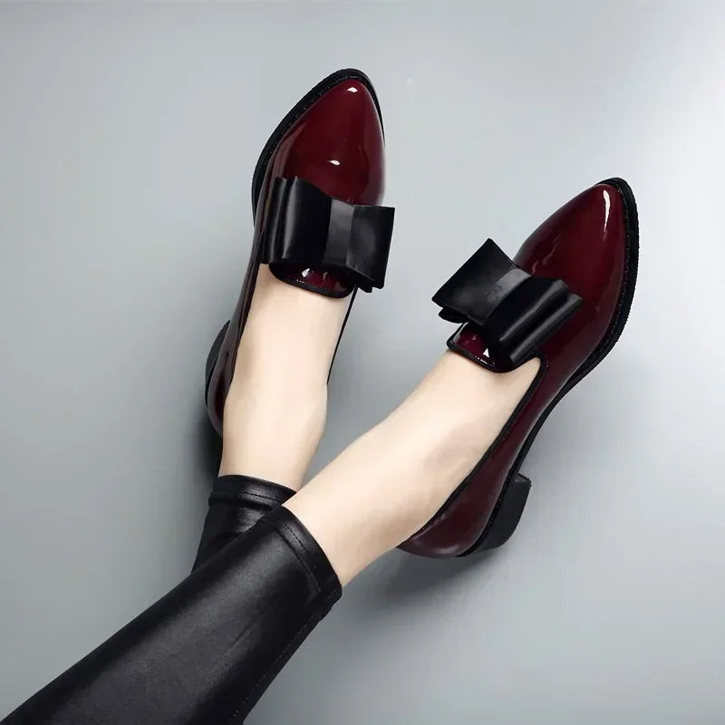 Femme™ | Versailles Patent Leather Bow Flats