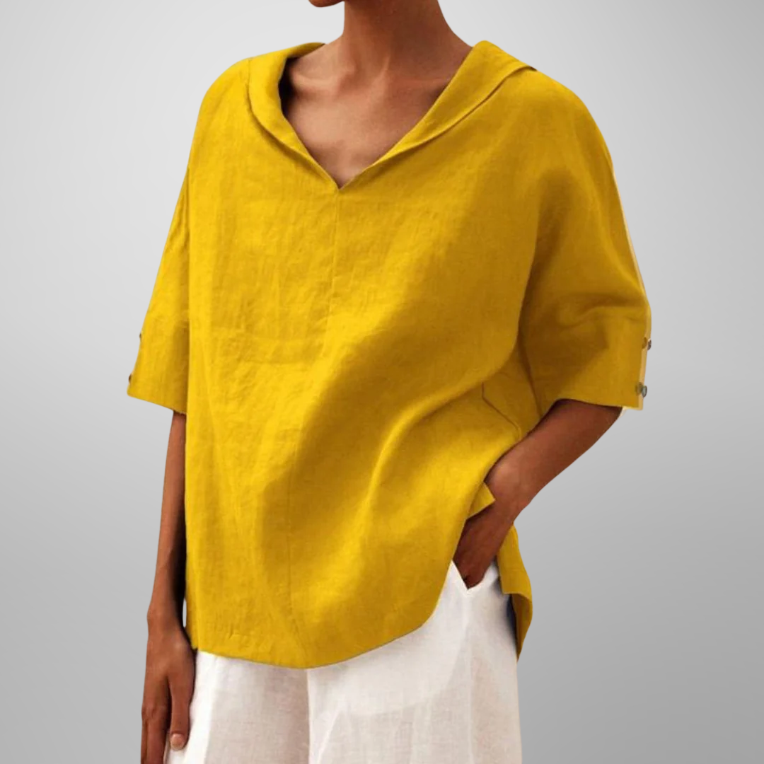Femme™ | Relaxed Collar V-Neck Top