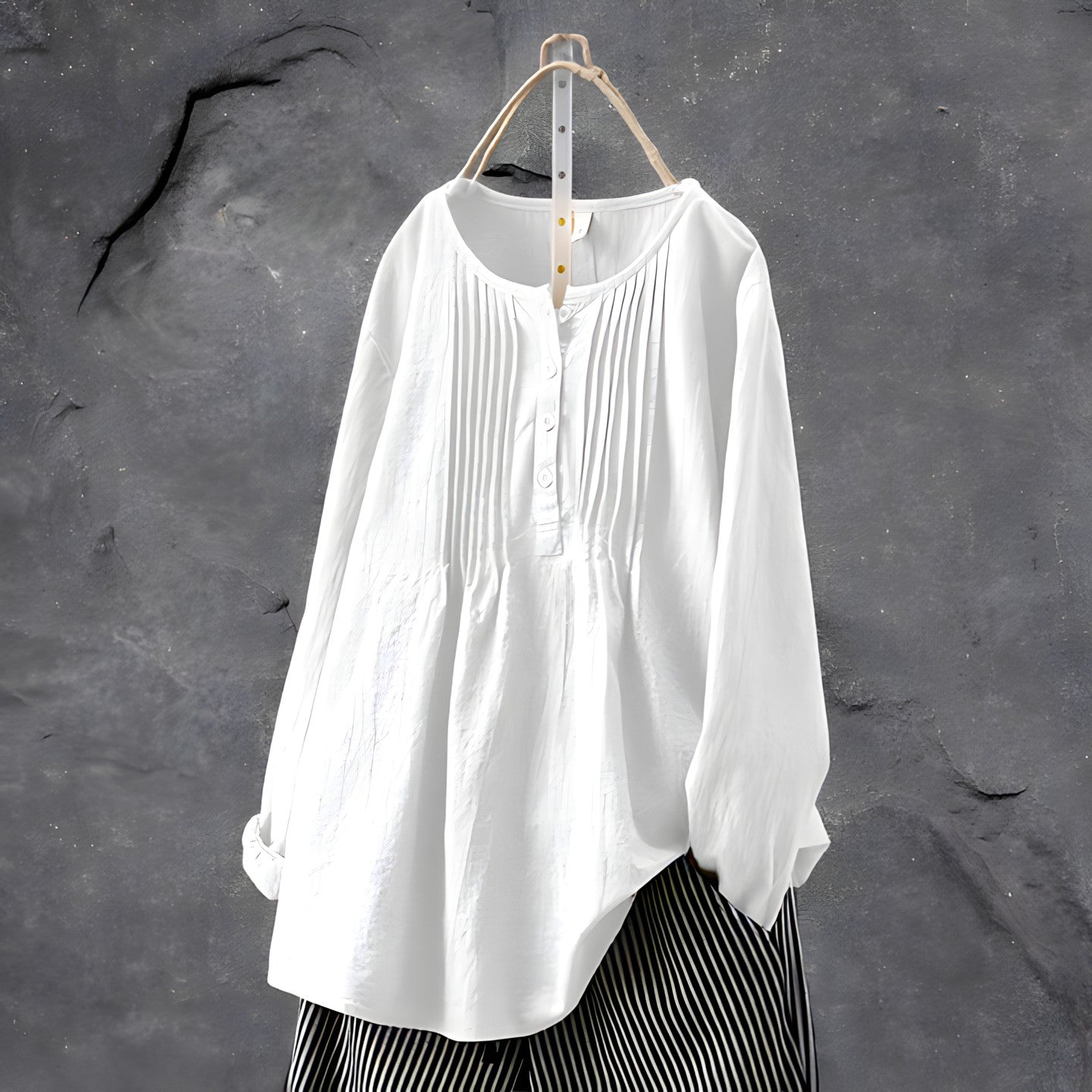 Femme™ | Pleated Button Blouse