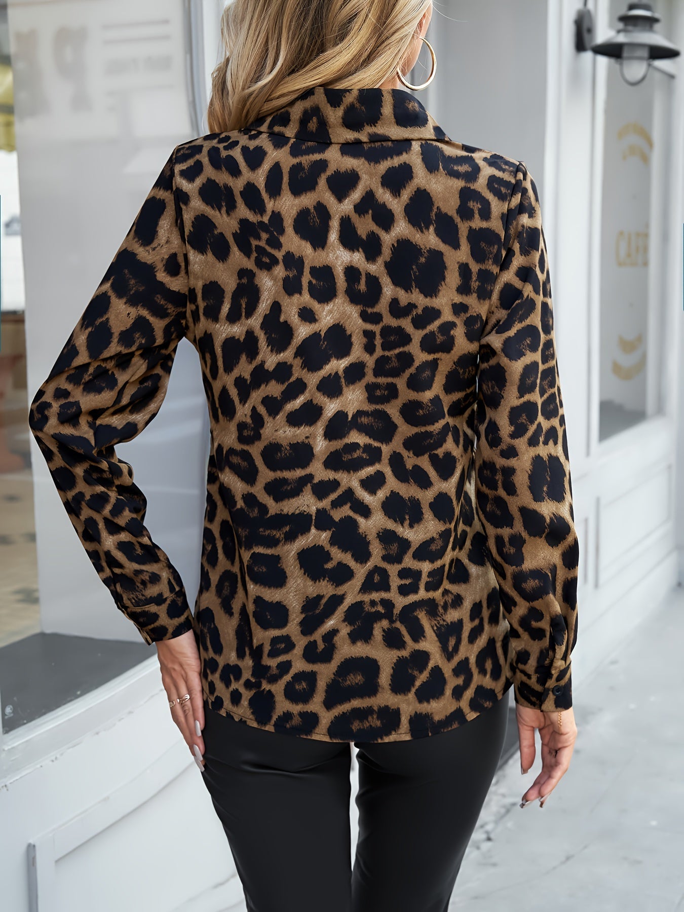 Femme™ | Leopard Print Polo Shirt