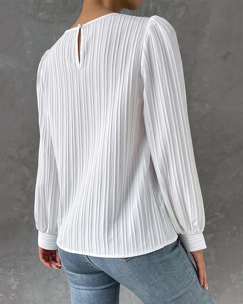 Femme™ | Textured Long Sleeve Blouse