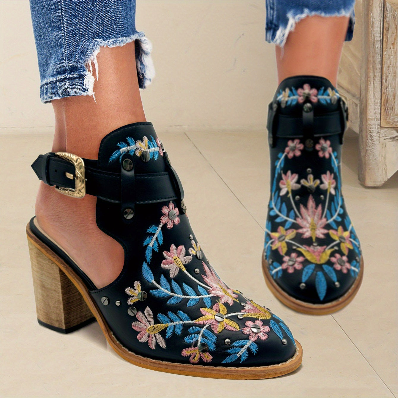 Femme™ | Vintage Floral Ankle Boots