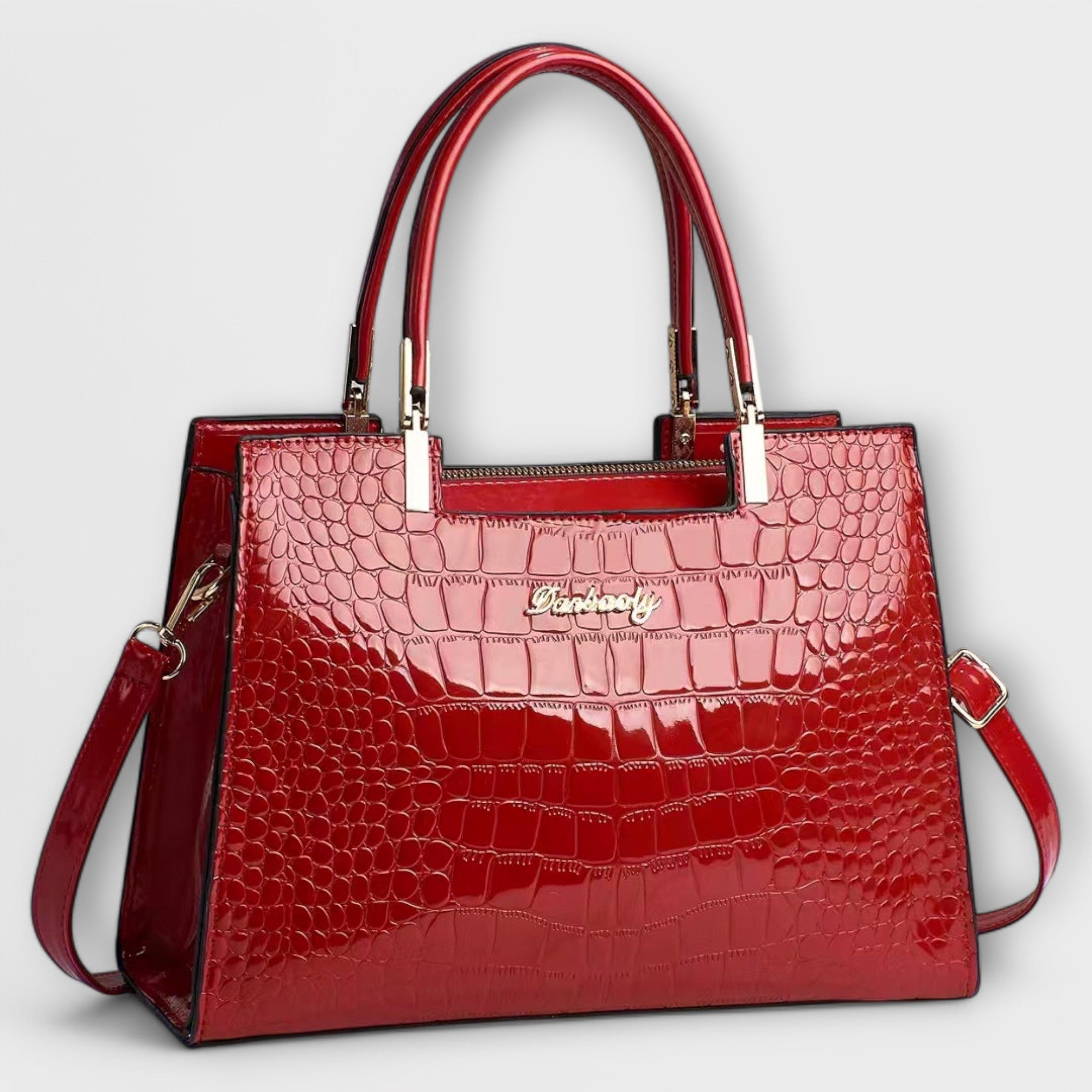 Femme™ | Shiny crocodile print handbag