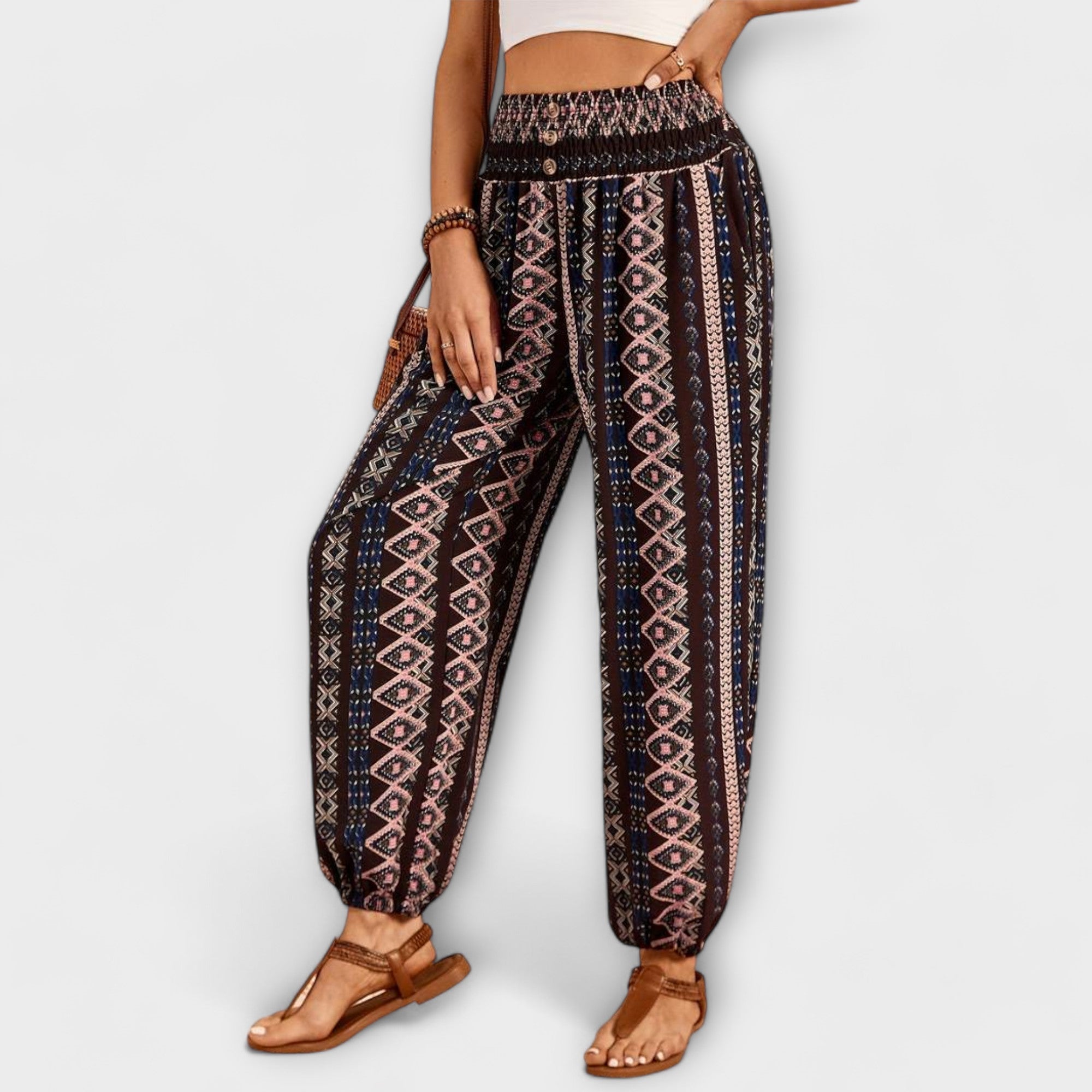 Femme™ | Trousers with Ethnic Graphic