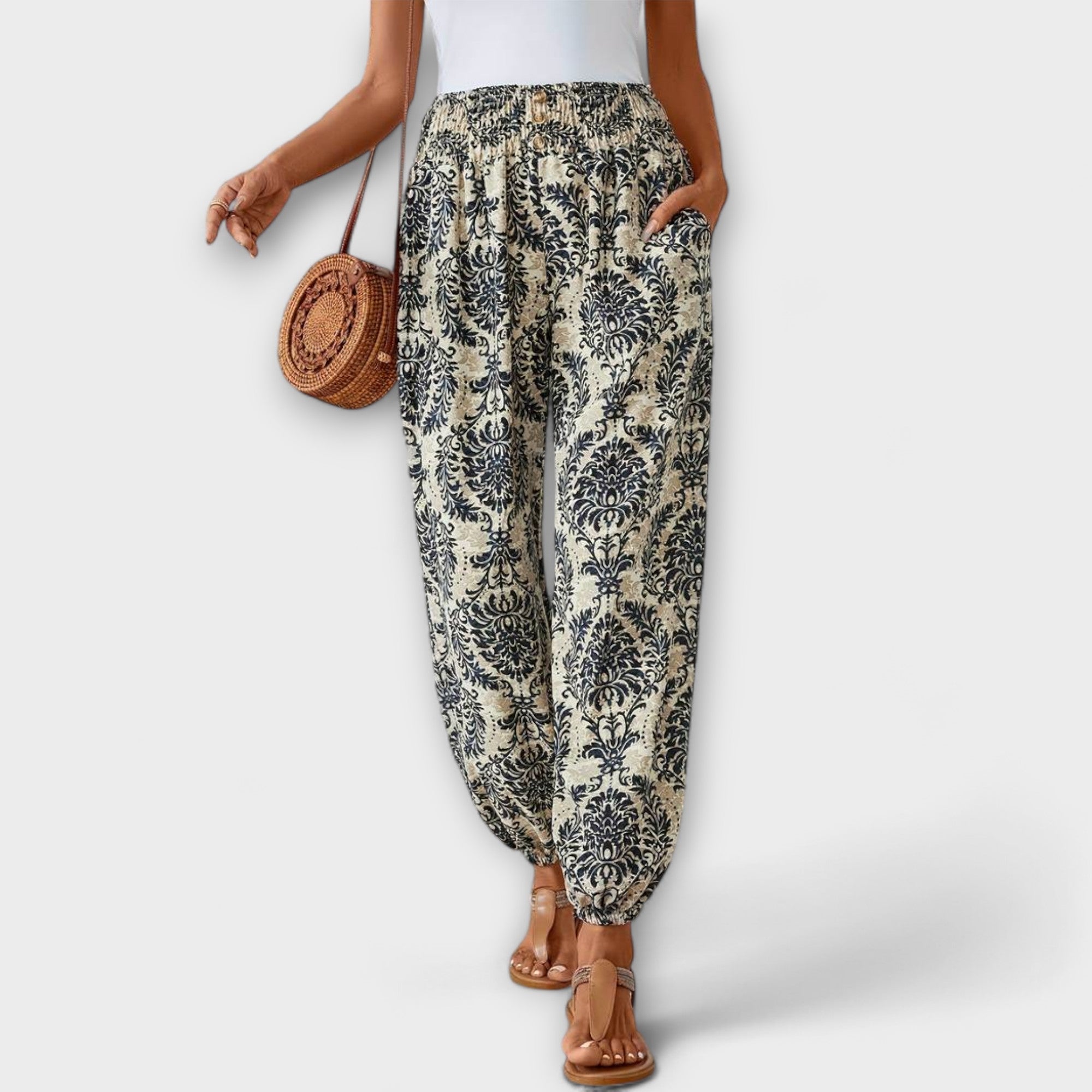 Femme™ | Trousers with Ethnic Graphic