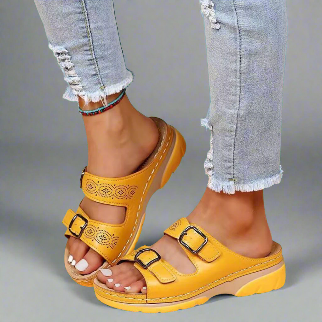 Femme™ | Wedge Sandals with Double Strap – Comfortable and Stylish