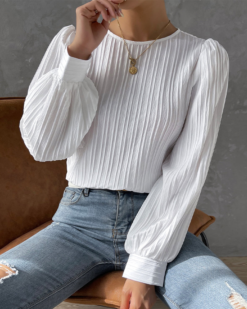 Femme™ | Textured Long Sleeve Blouse