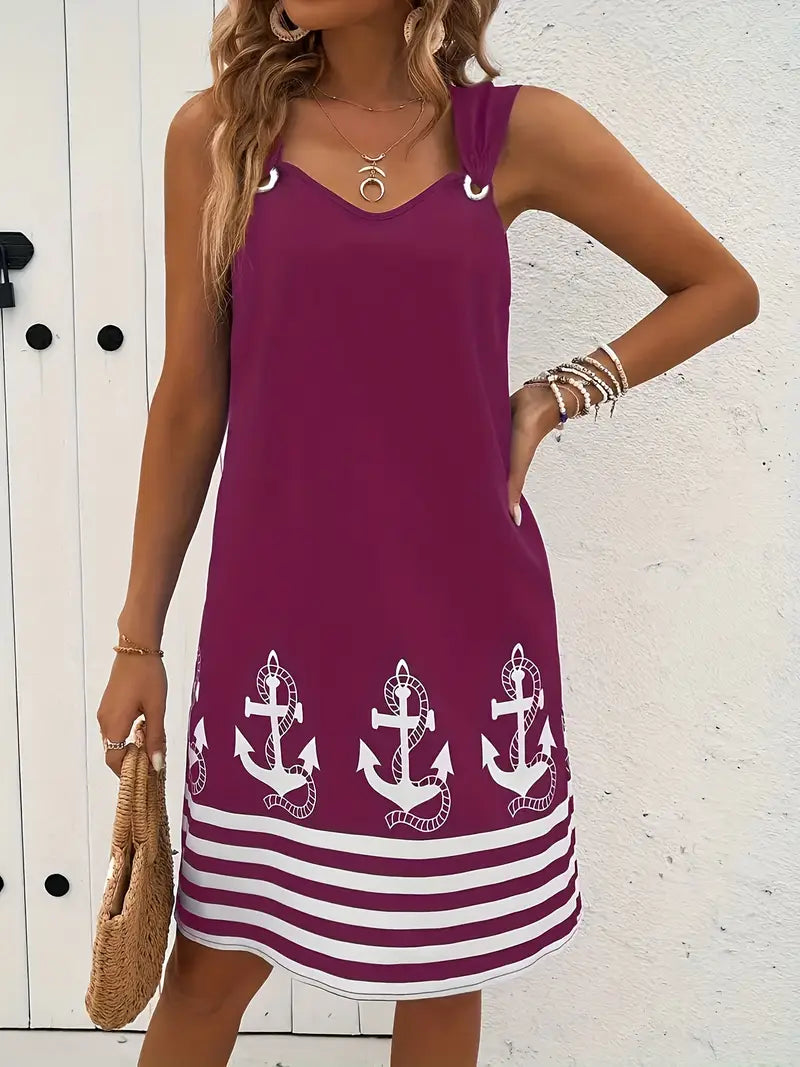 Femme™ | Nautical Ring Strap Dress