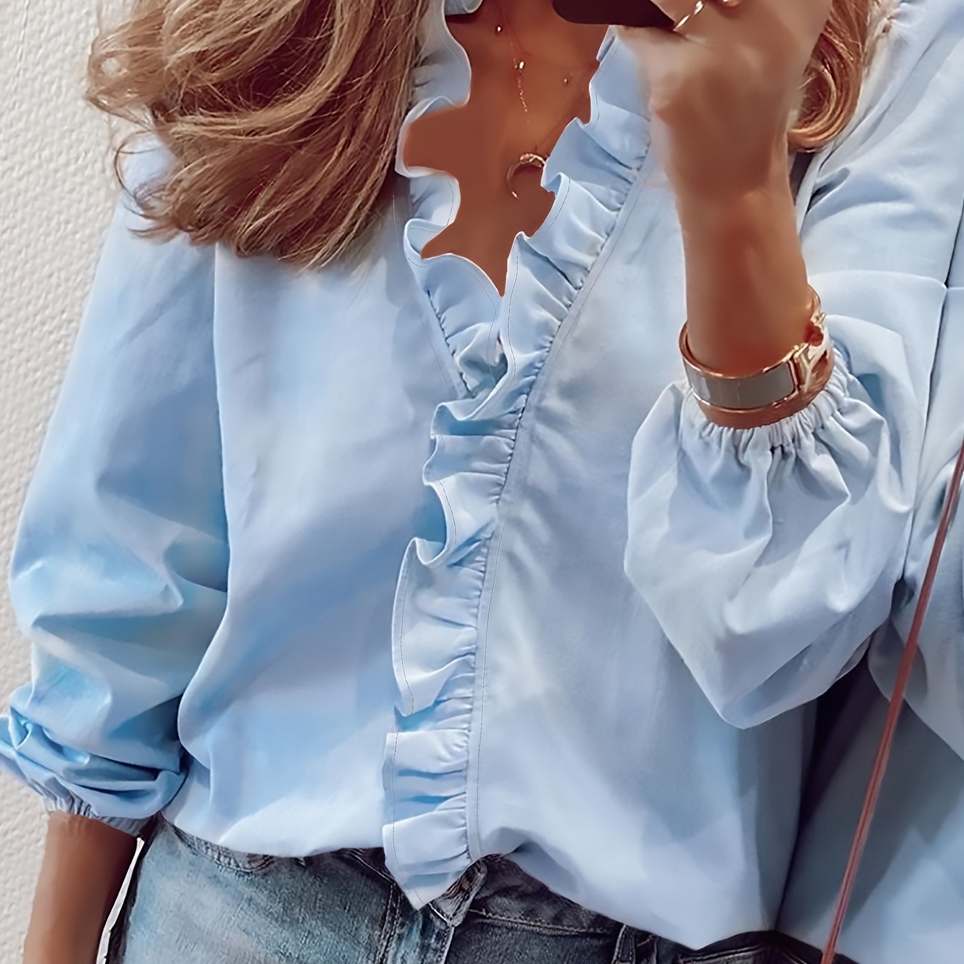 Femme™ | Ruffled V-Neck Blouse