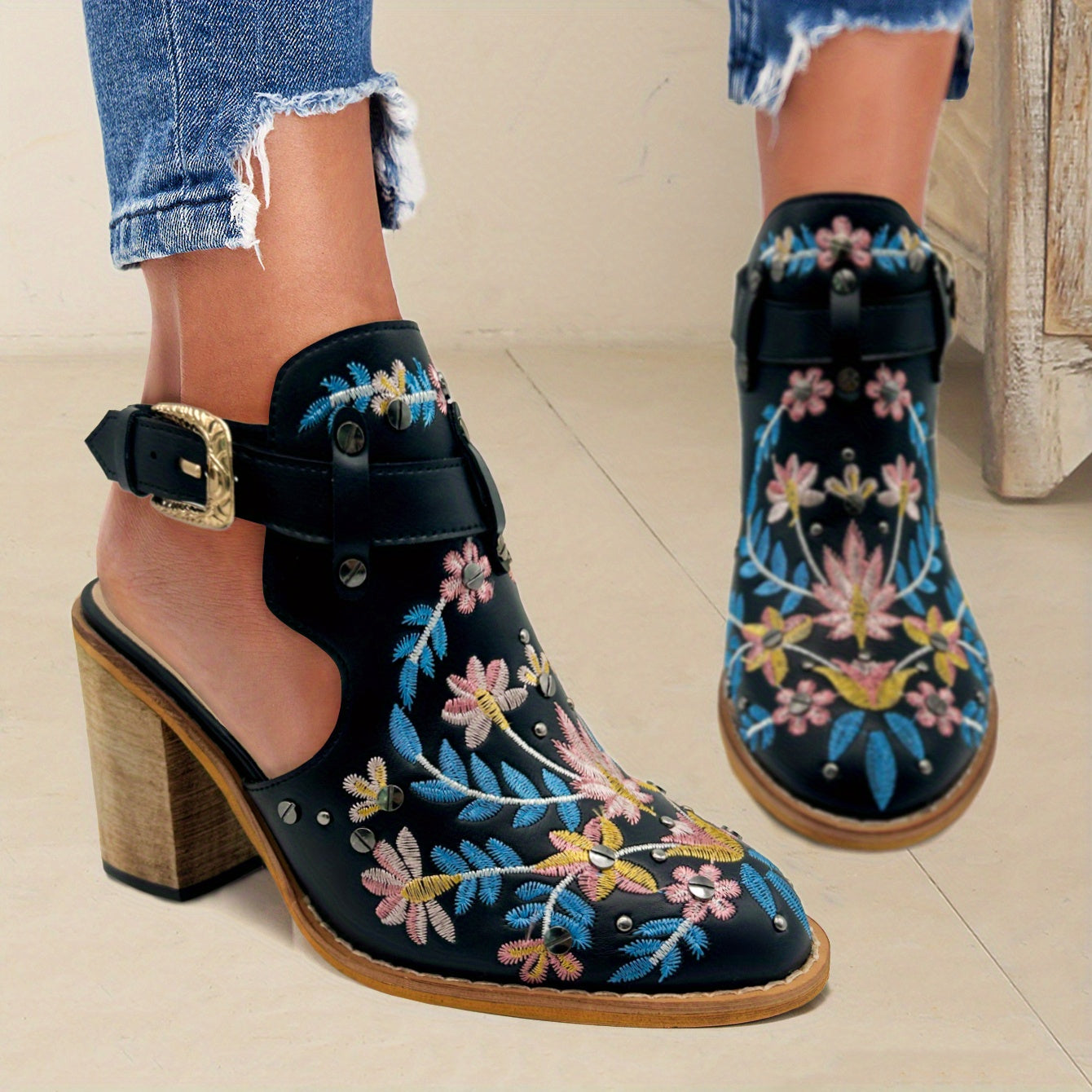 Femme™ | Vintage Floral Ankle Boots