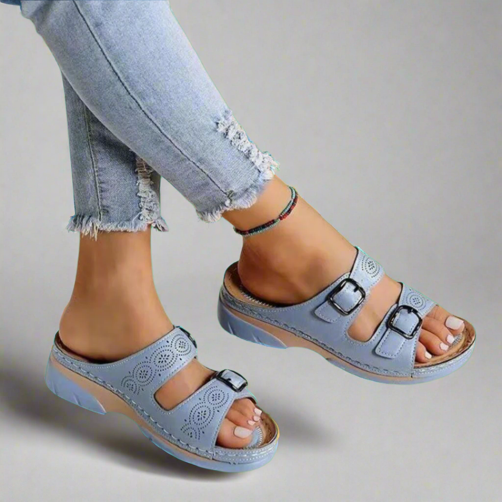 Femme™ | Wedge Sandals with Double Strap – Comfortable and Stylish