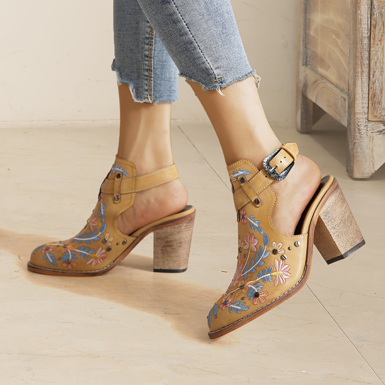 Femme™ | Vintage Floral Ankle Boots