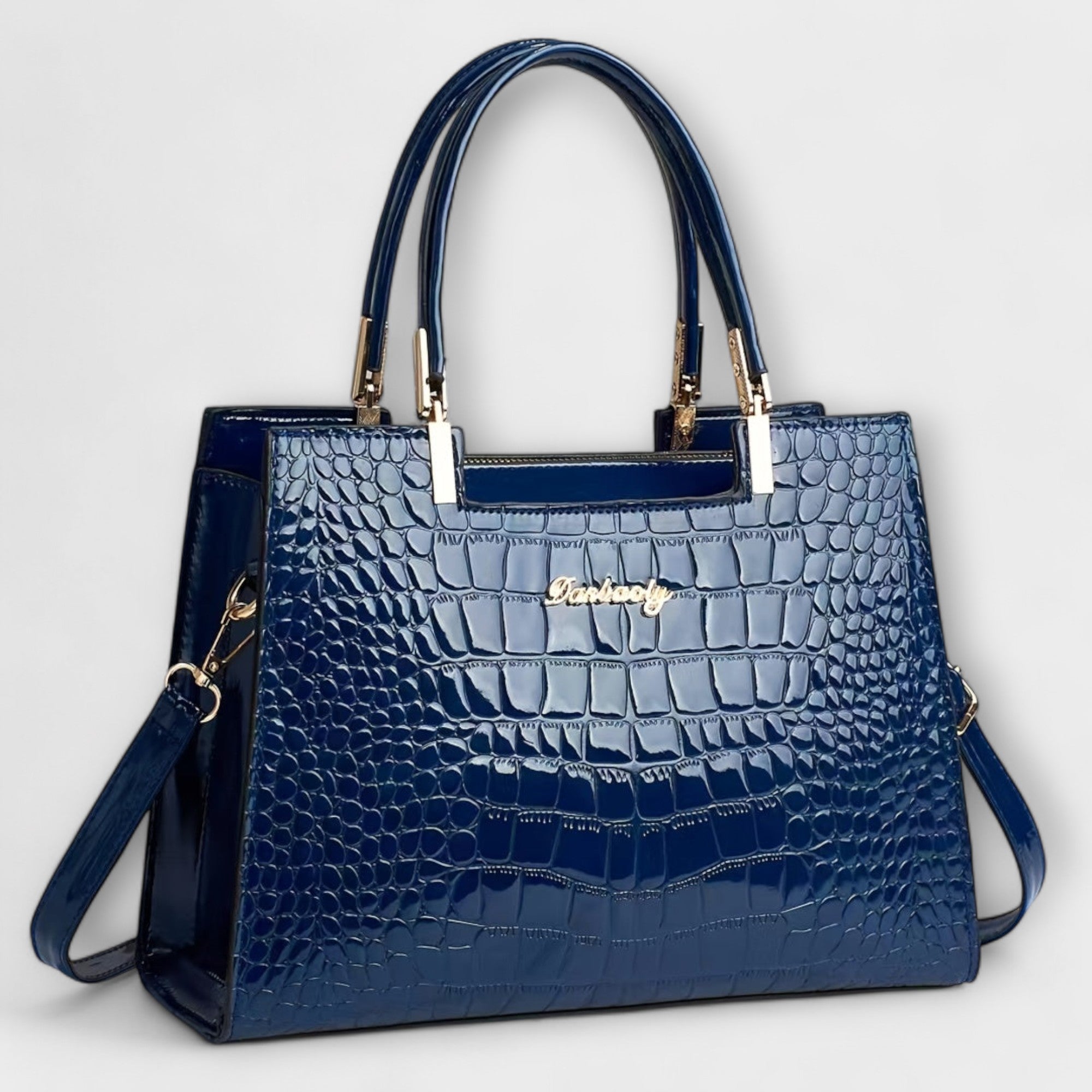 Femme™ | Shiny crocodile print handbag