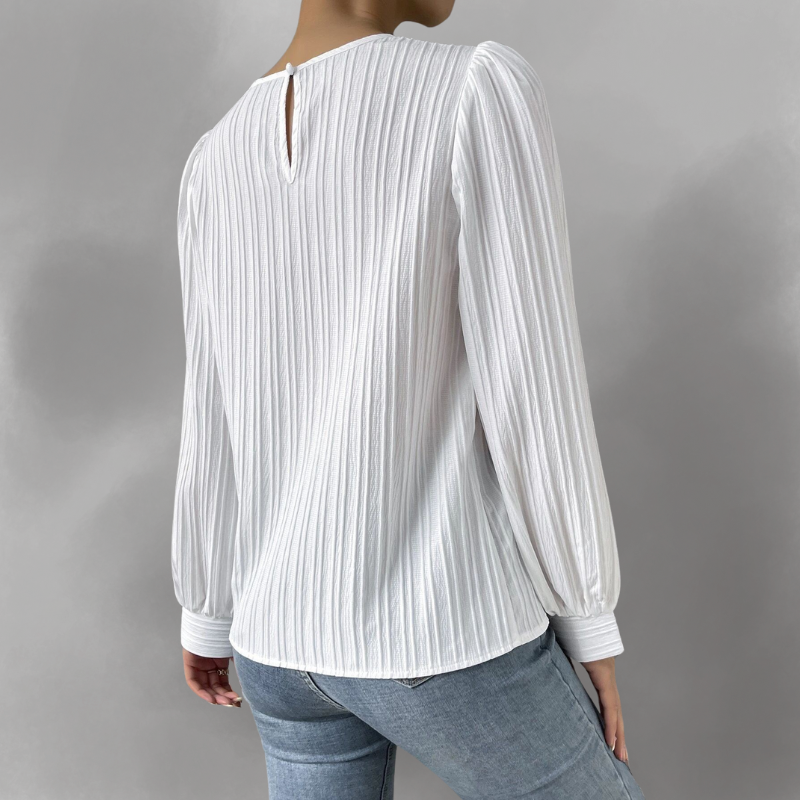 Femme™ | Pleated Long-Sleeve Blouse