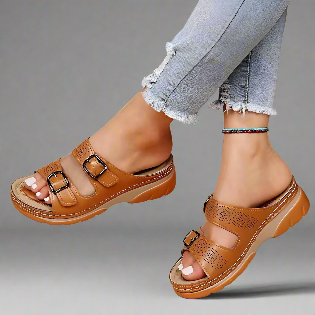 Femme™ | Orthopaedic Leather Sandals with Instant Comfort