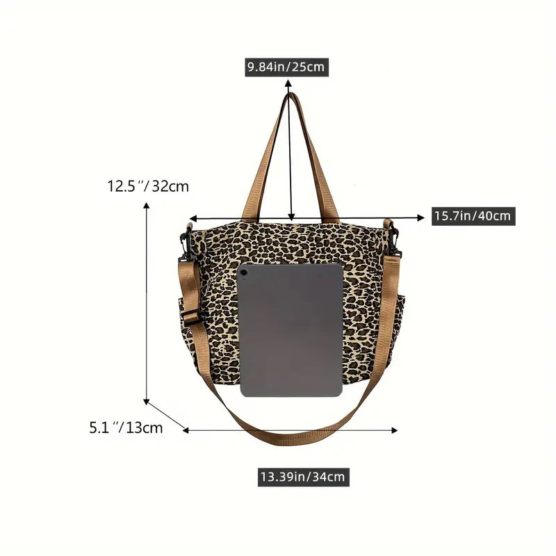 Femme™ | Leopard Print Canvas Crossbody Bag