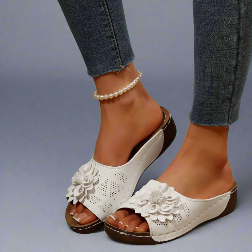 Femme™ | Elegant Orthopaedic Sandals with Floral Design