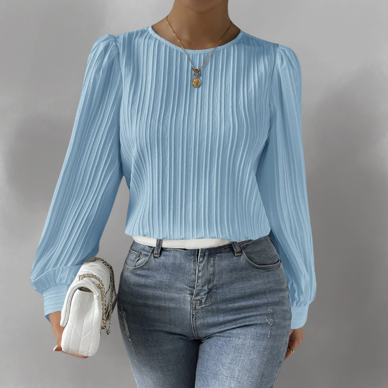 Femme™ | Pleated Long-Sleeve Blouse