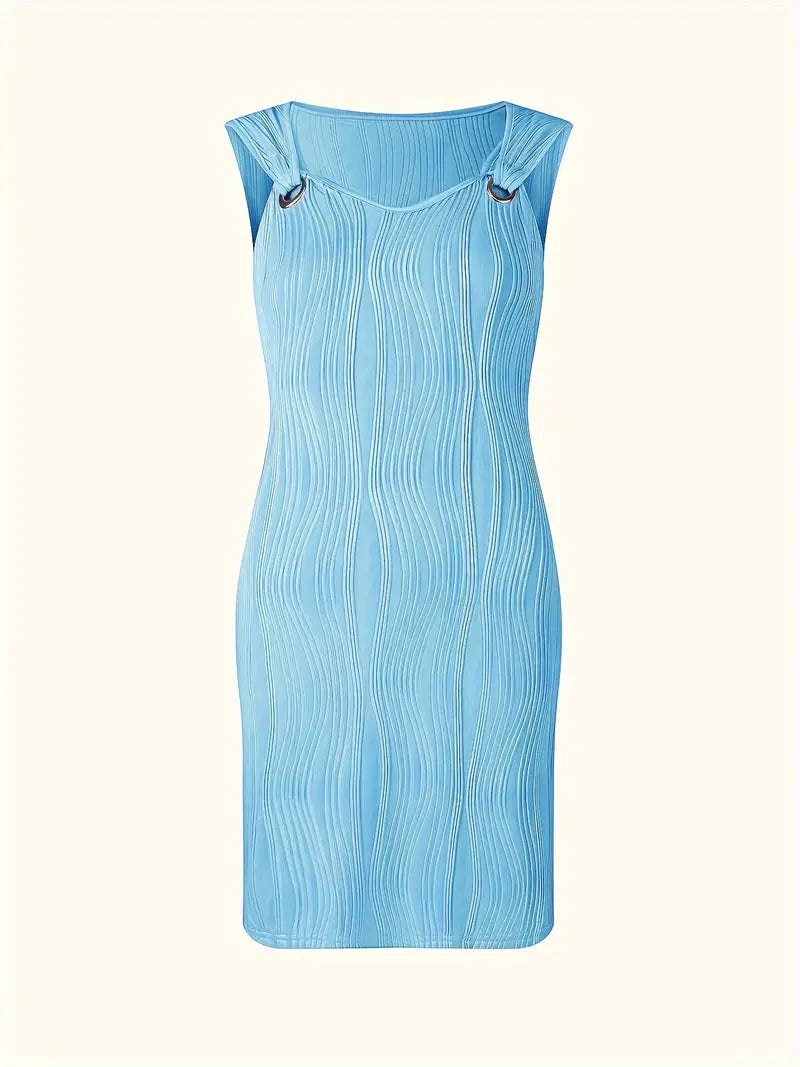 Femme™ | Textured Ring-Detail Dress