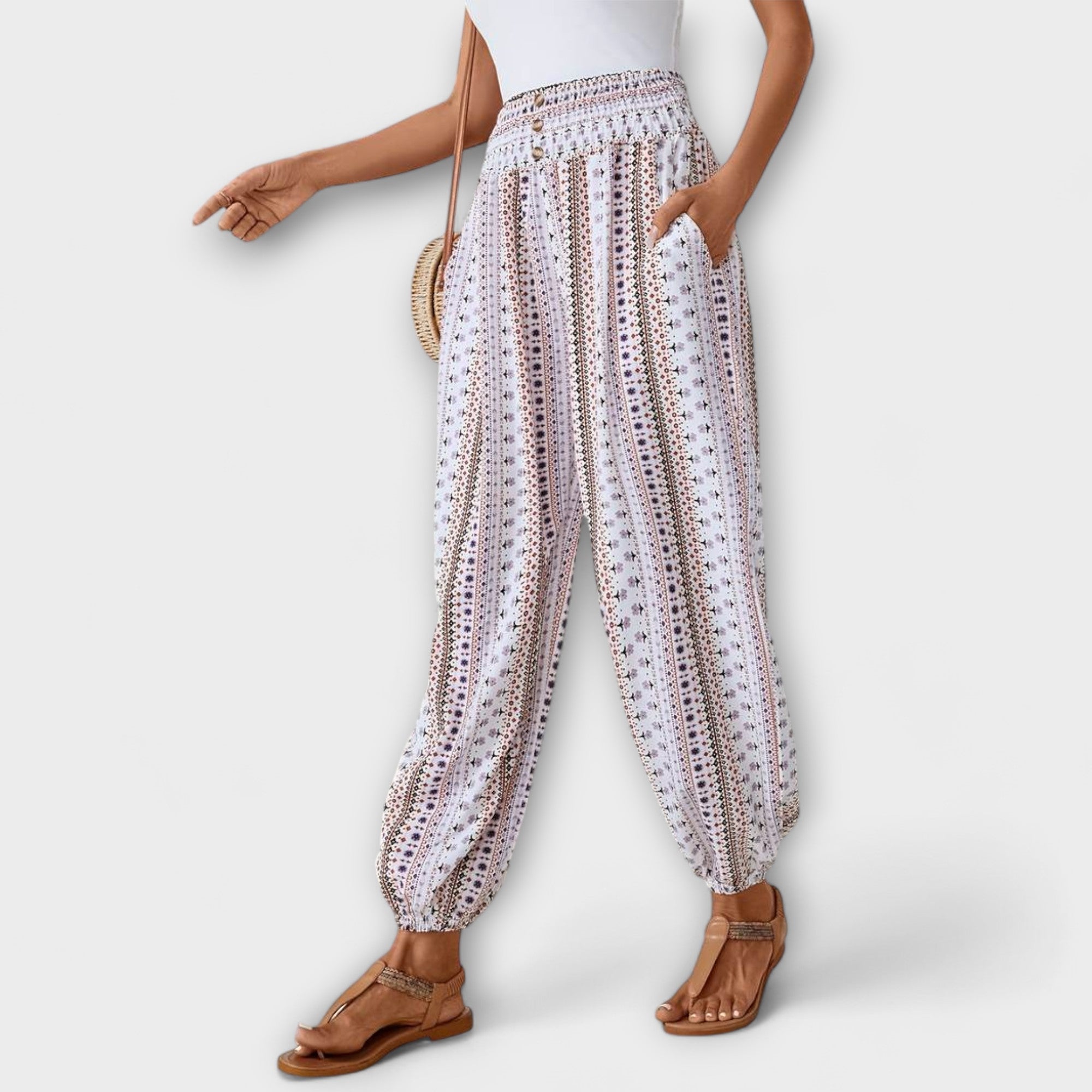 Femme™ | Trousers with Ethnic Graphic