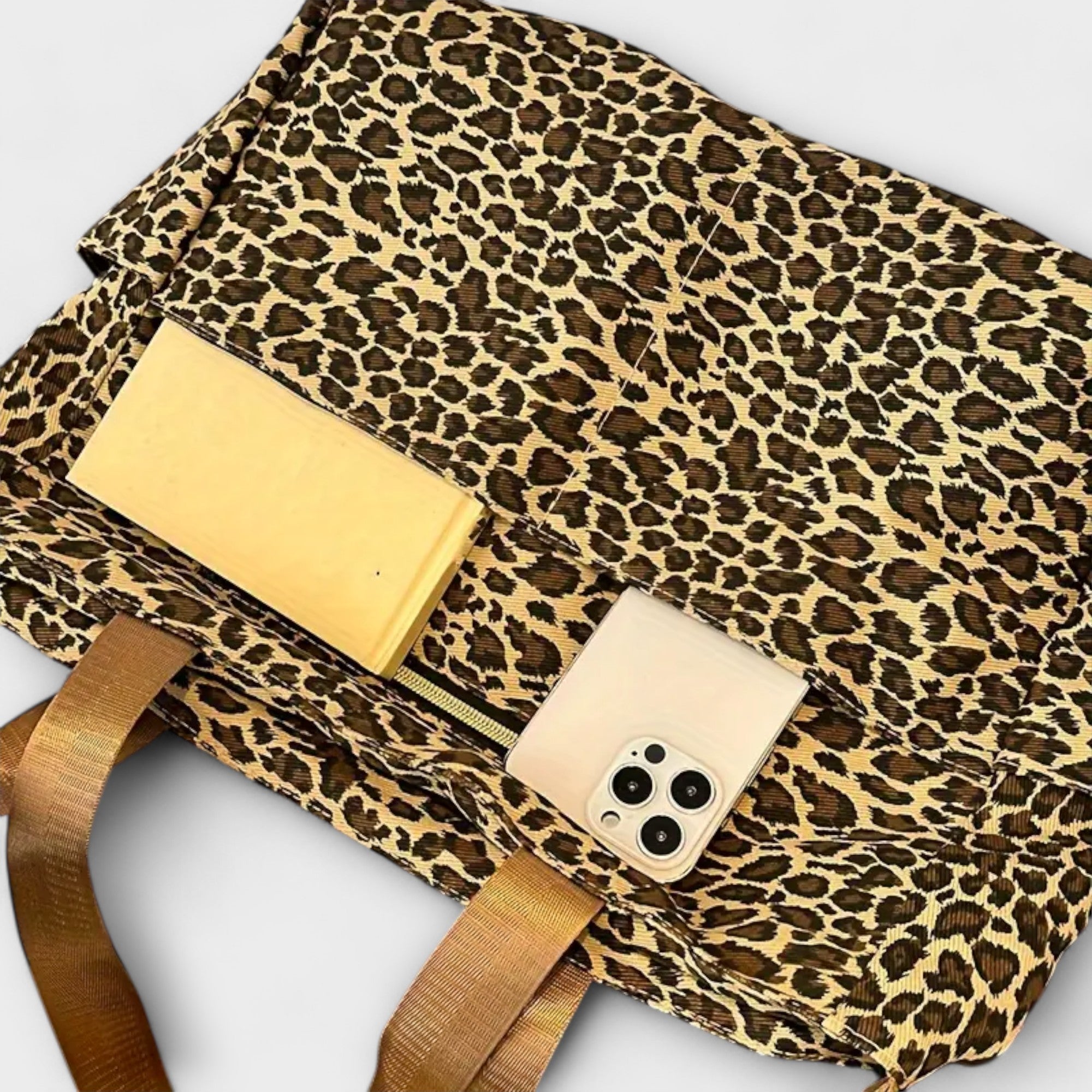 Femme™ | Leopard Print Canvas Crossbody Bag