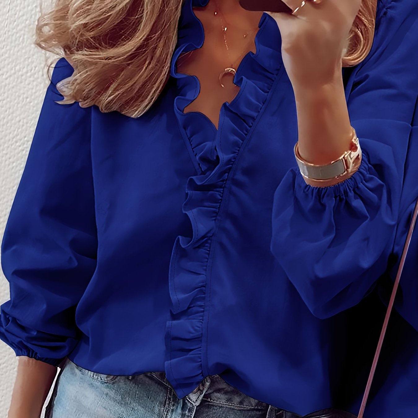 Femme™ | Ruffled V-Neck Blouse
