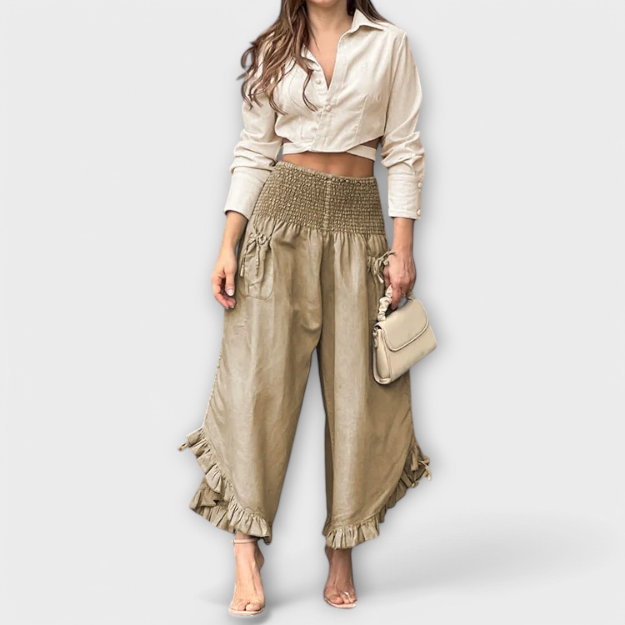 Femme™ | Relaxed Linen Trousers with Stylish Creases