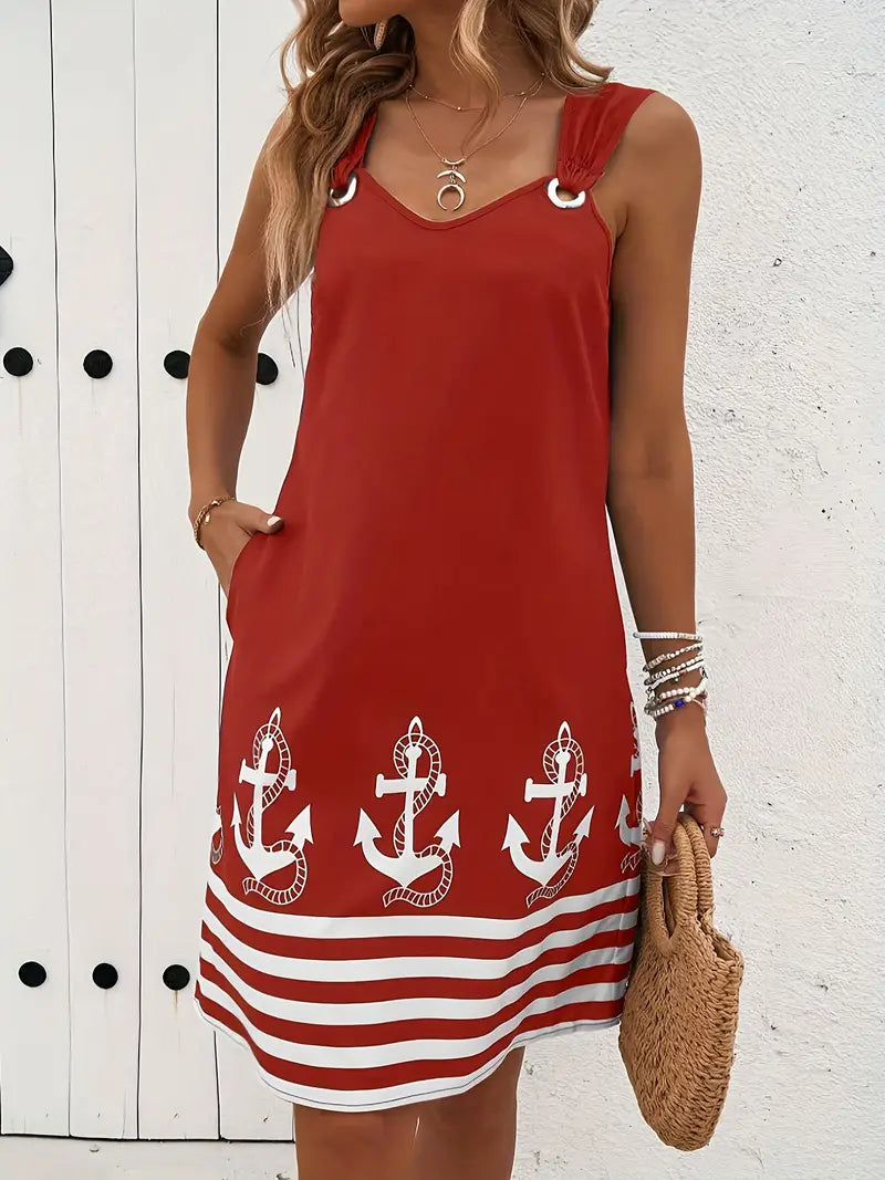 Femme™ | Nautical Ring Strap Dress