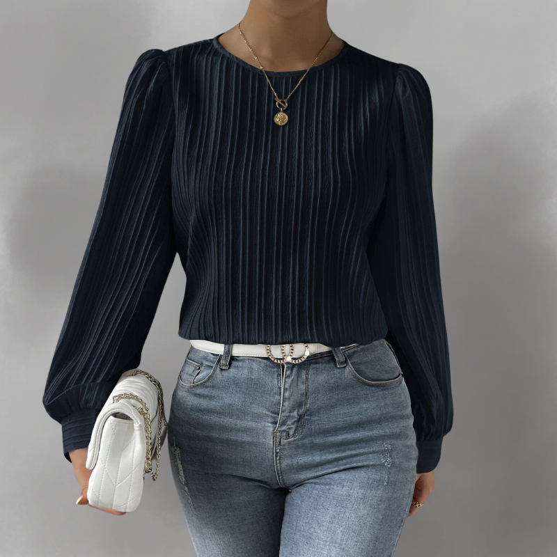 Femme™ | Pleated Long-Sleeve Blouse