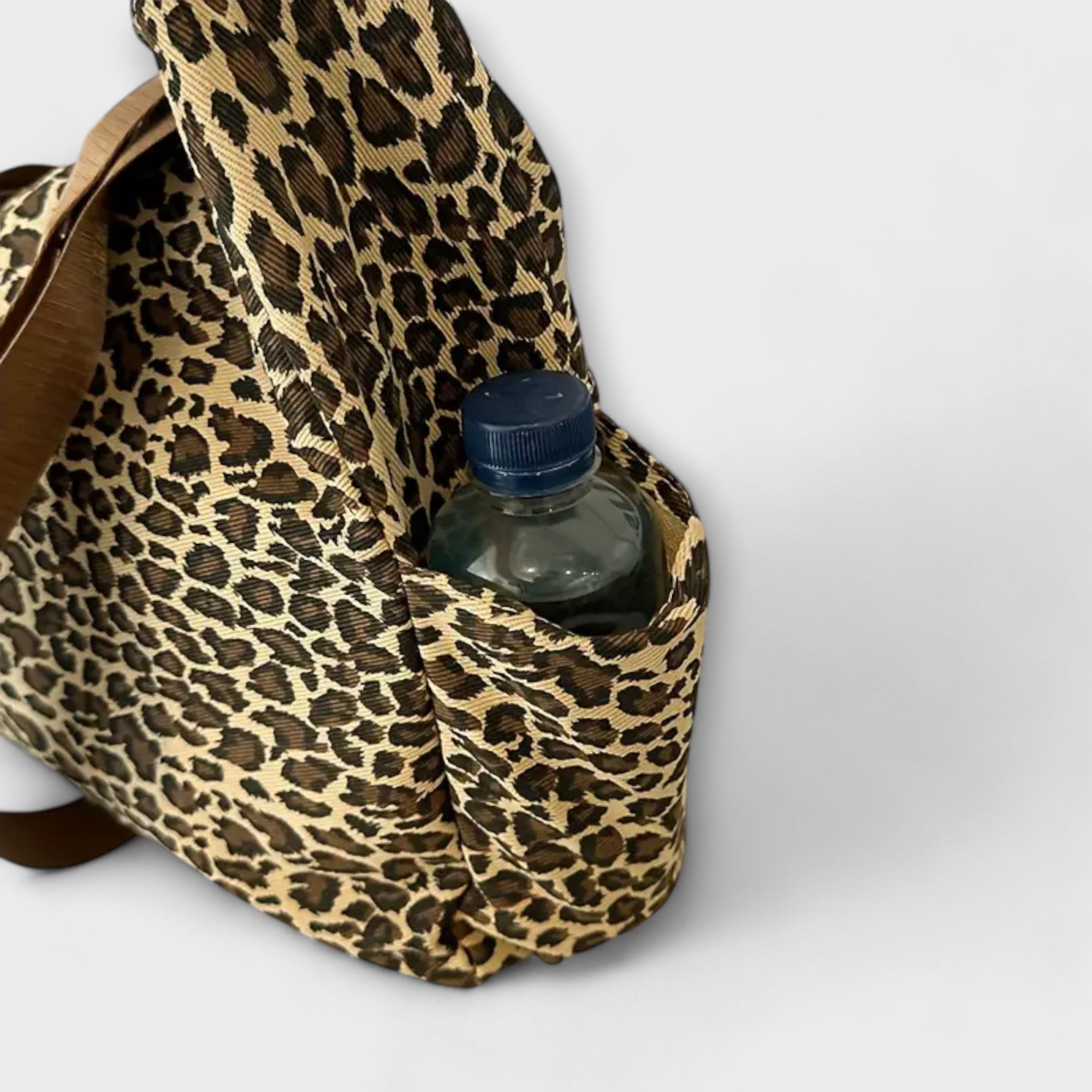 Femme™ | Leopard Print Canvas Crossbody Bag