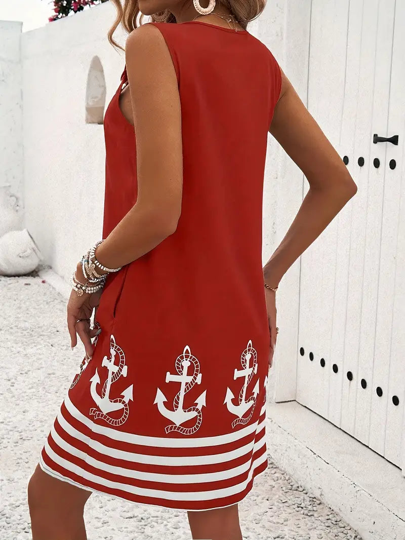 Femme™ | Nautical Ring Strap Dress
