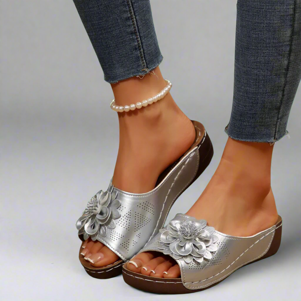 Femme™ | Elegant Orthopaedic Sandals with Floral Design