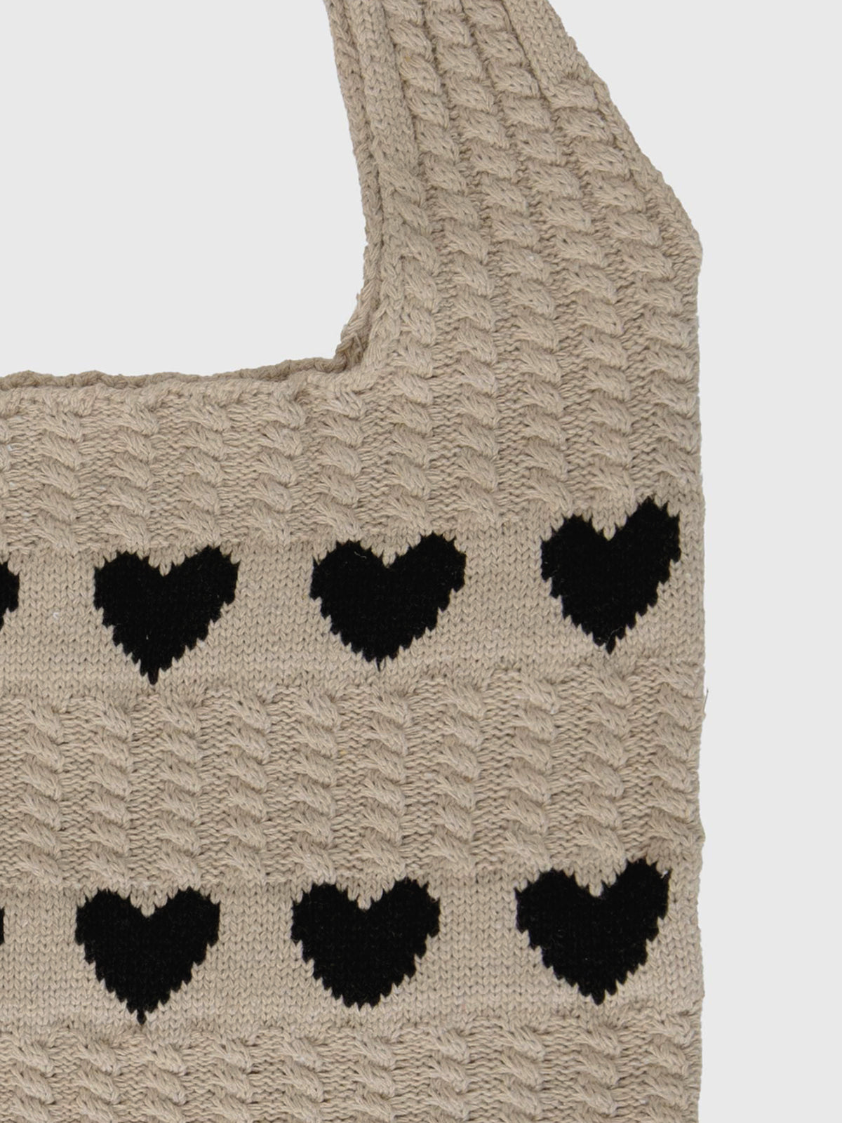 Femme™ | Heart Pattern Knit Shoulder Bag