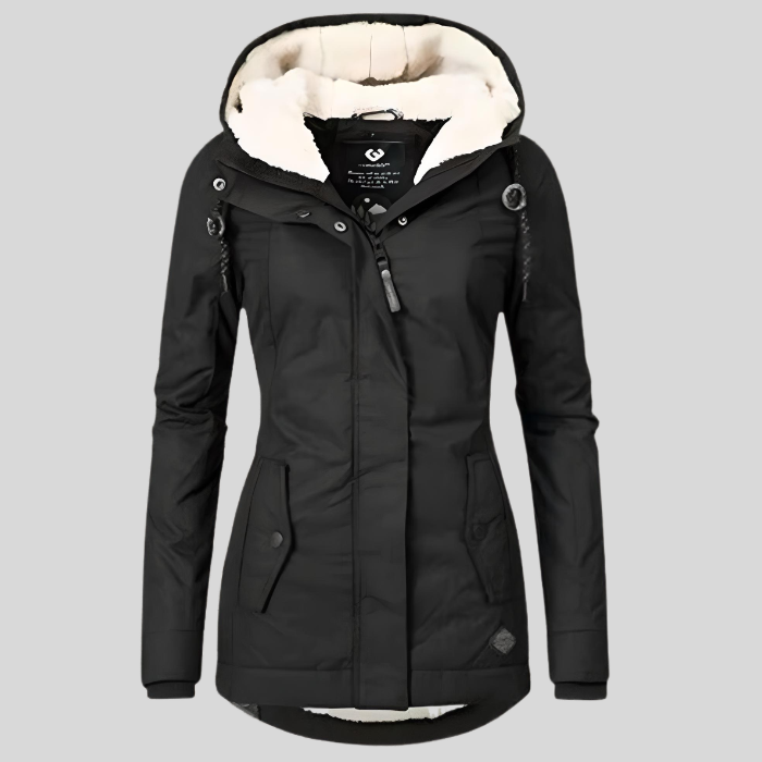 Femme™ | Waterproof Long Jacket with Hood and Lining