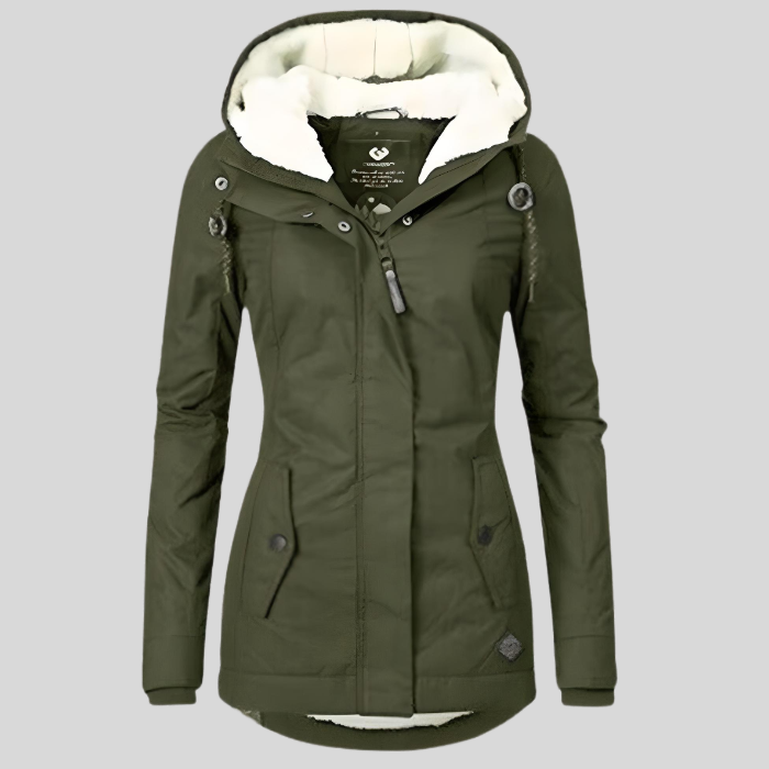 Femme™ | Waterproof Long Jacket with Hood and Lining
