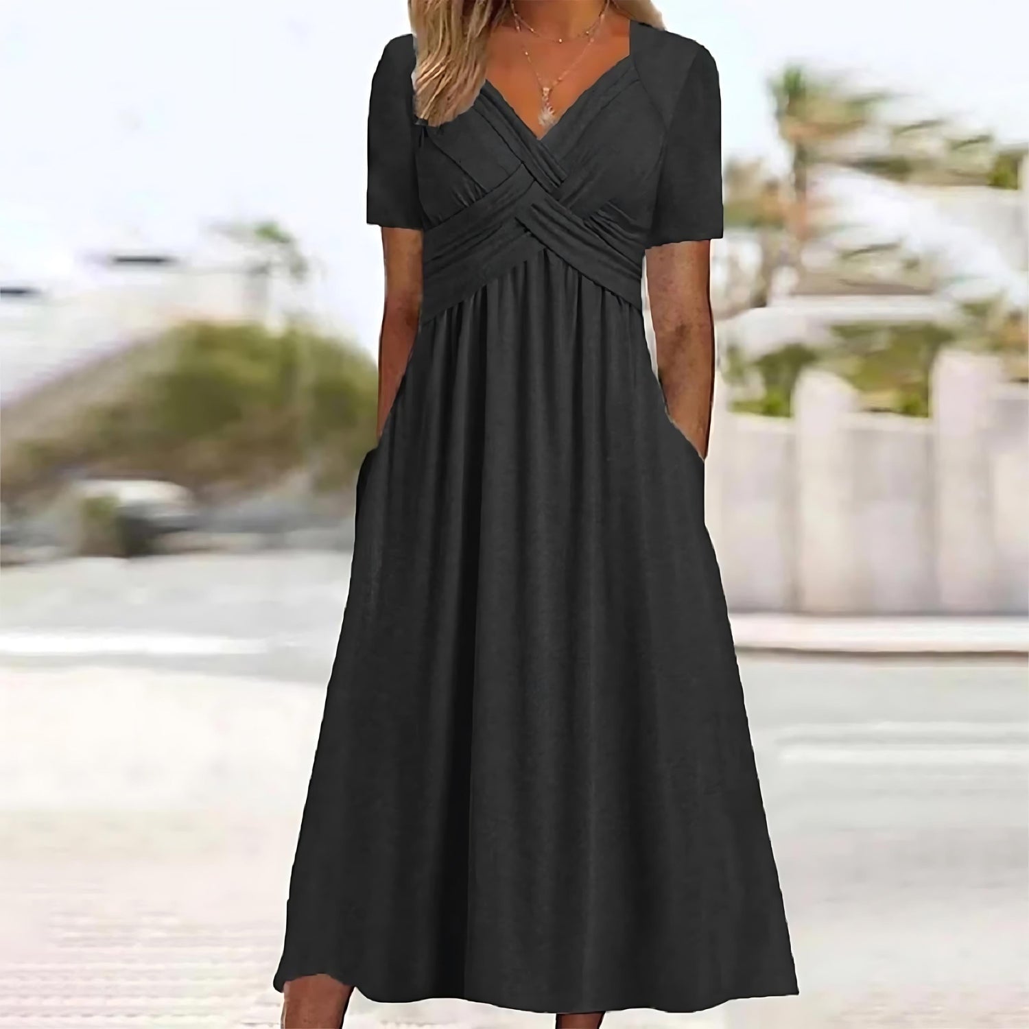 Femme™ | Elegant Midi Dress with Tummy Coverage