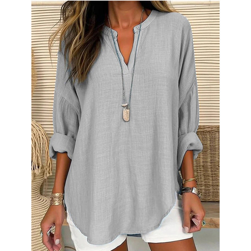 Femme™ | Relaxed Fit Notch Neck Blouse