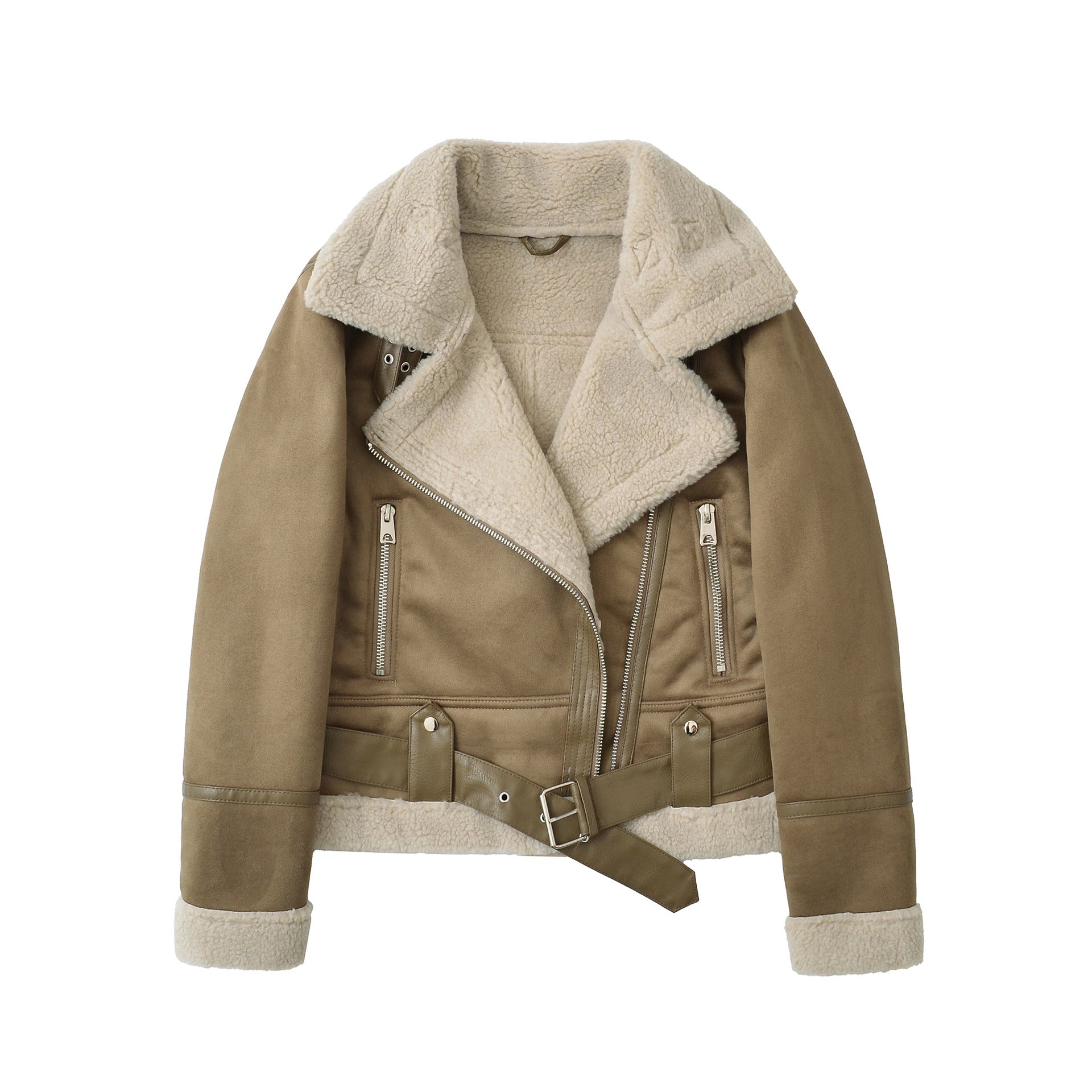 Femme™ | Suede Velvet Fur Lambswool Jacket